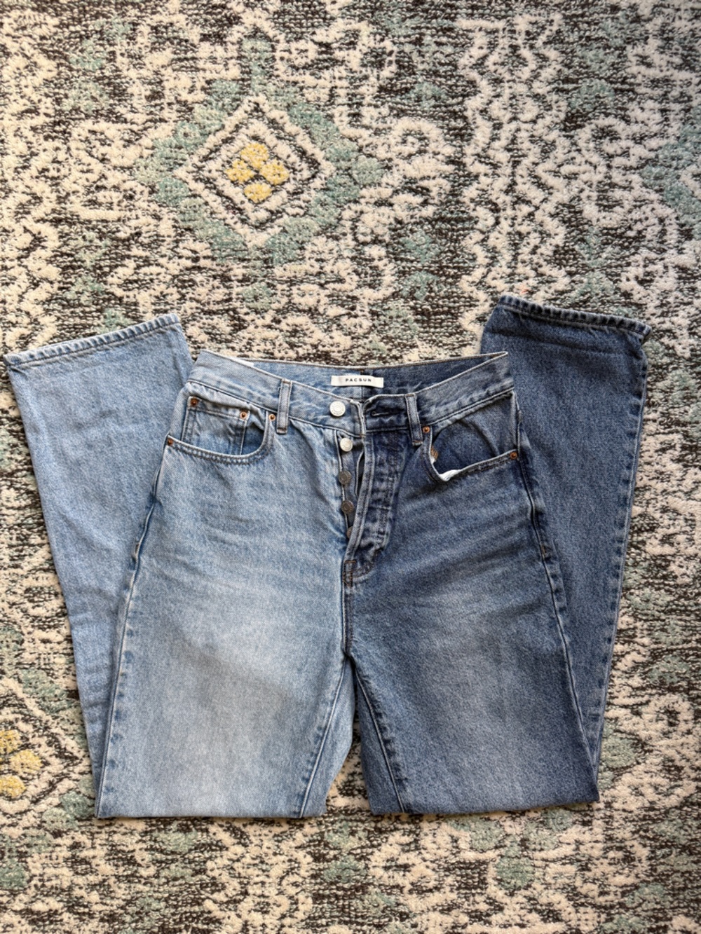 Pacsun Eco Two-Tone Blue Dad Jeans - Picture 6 of 9